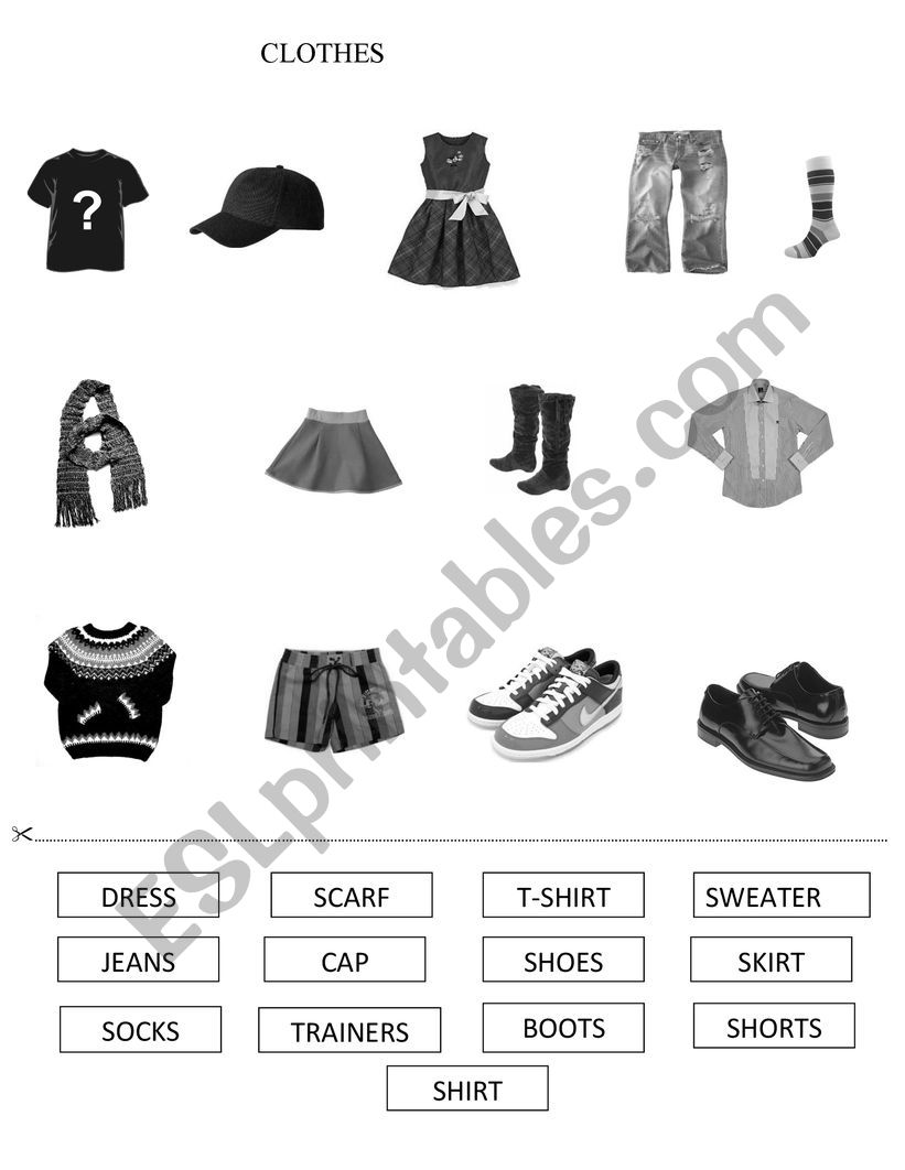 Clothes worksheet