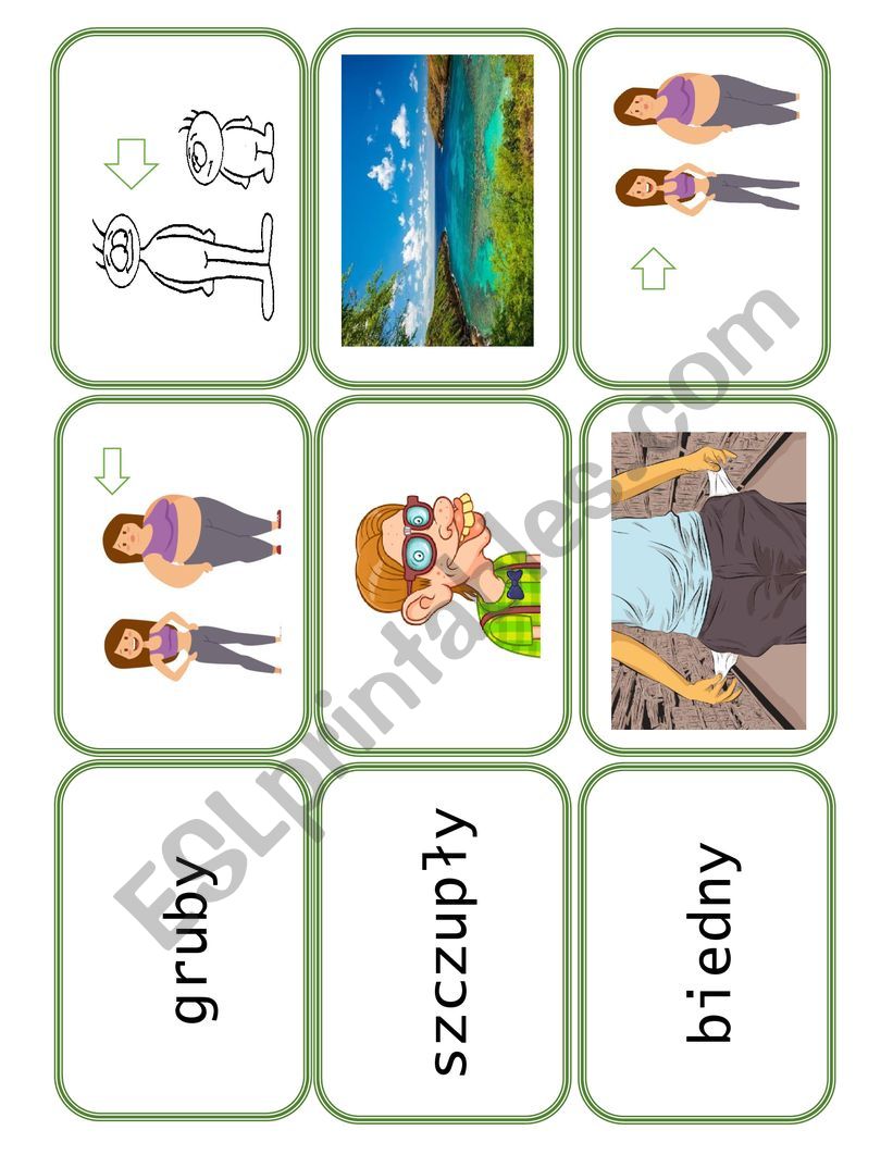 Adjectives - memory part 2 worksheet