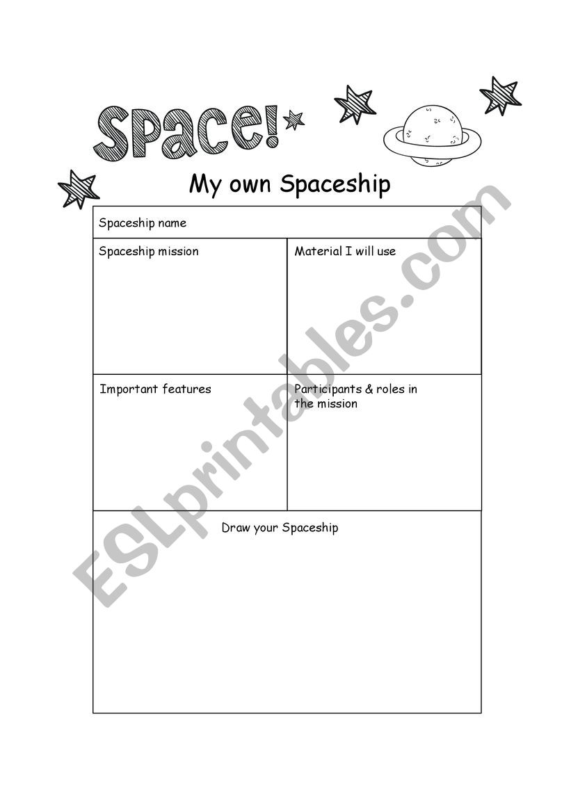 my ownspaceship worksheet