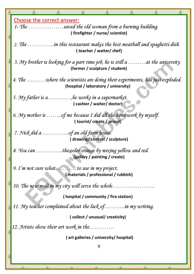 vocabulary exercises  worksheet