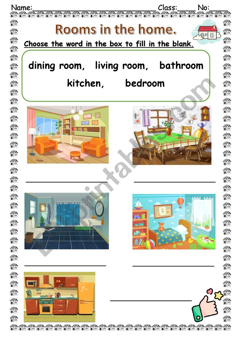Rooms in the hoom worksheet