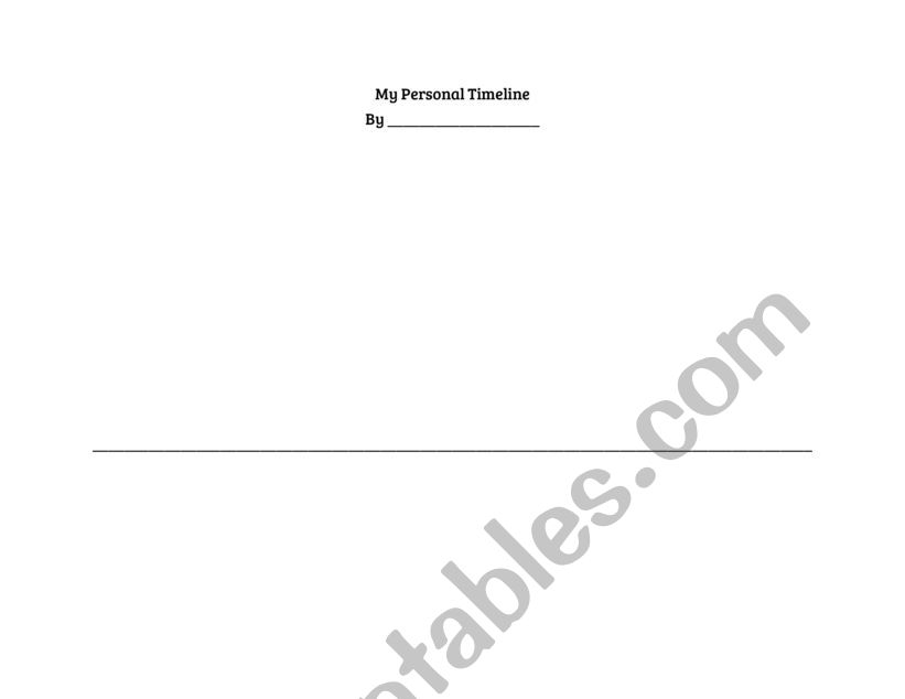 Personal Timeline worksheet