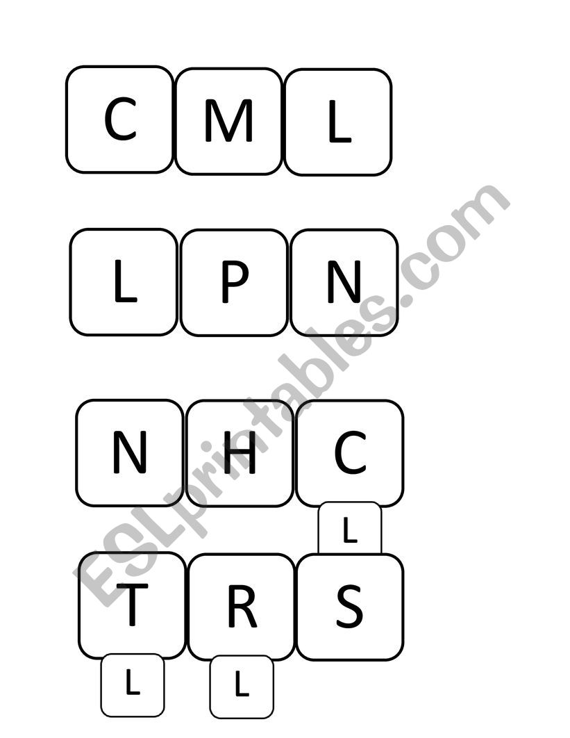 Boggle Board worksheet