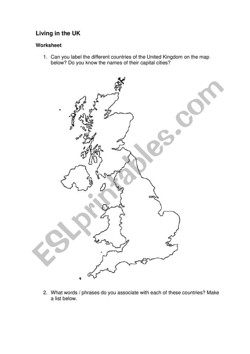 The United Kingdom worksheet