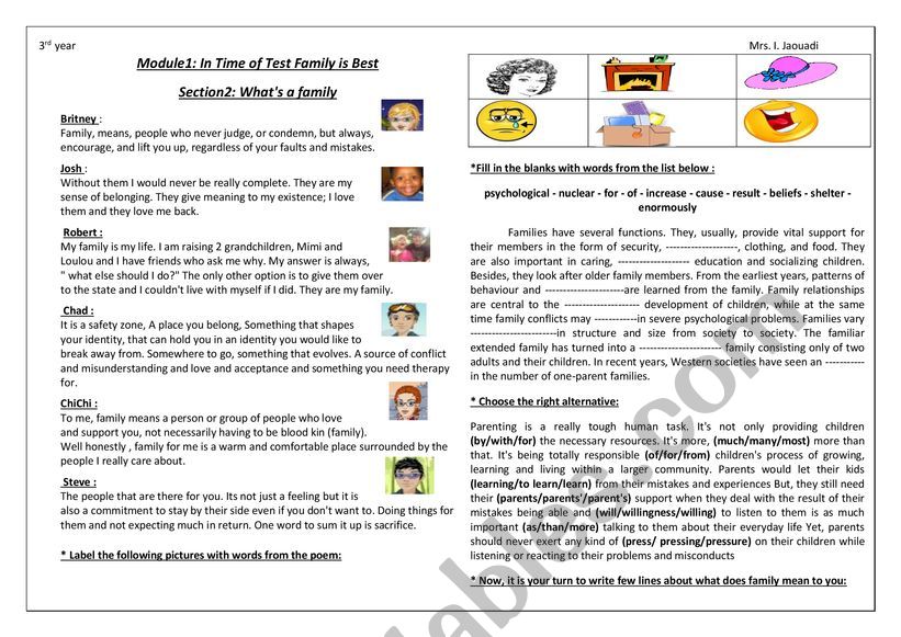 3rd form Module one: section one 