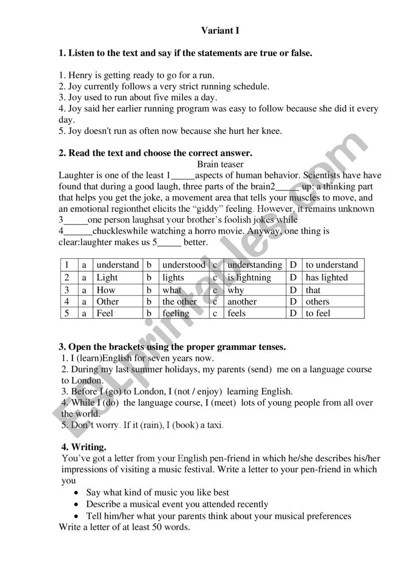 test 11 form worksheet
