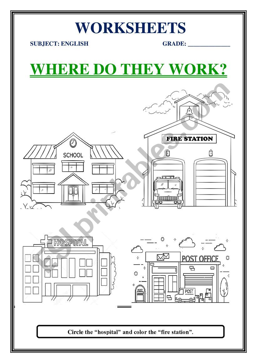 OCCUPATIONS worksheet