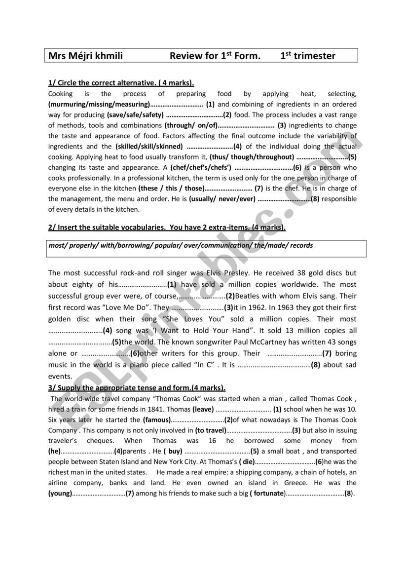 consoligation worksheet