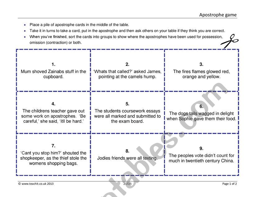 Apos worksheet