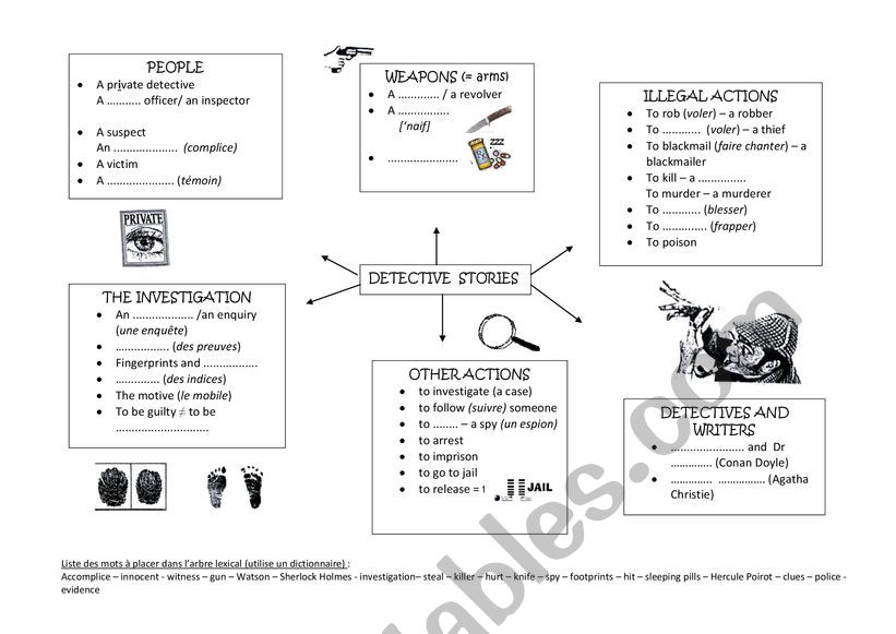 Mystery vocabulary worksheet