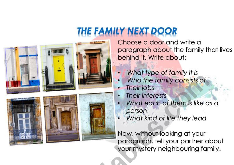 The family next door worksheet