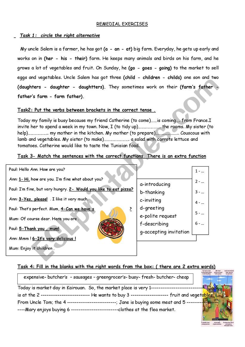 Review Tasks worksheet