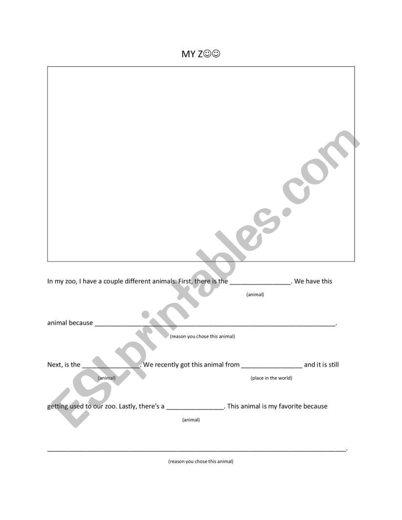 My Zoo worksheet