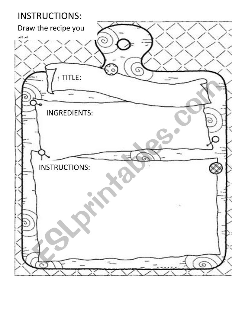 Recipe form worksheet