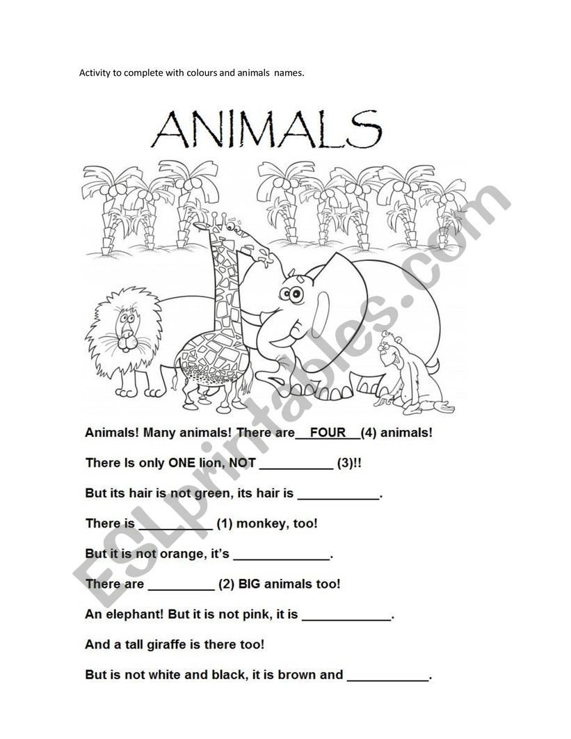 ANIMALS worksheet