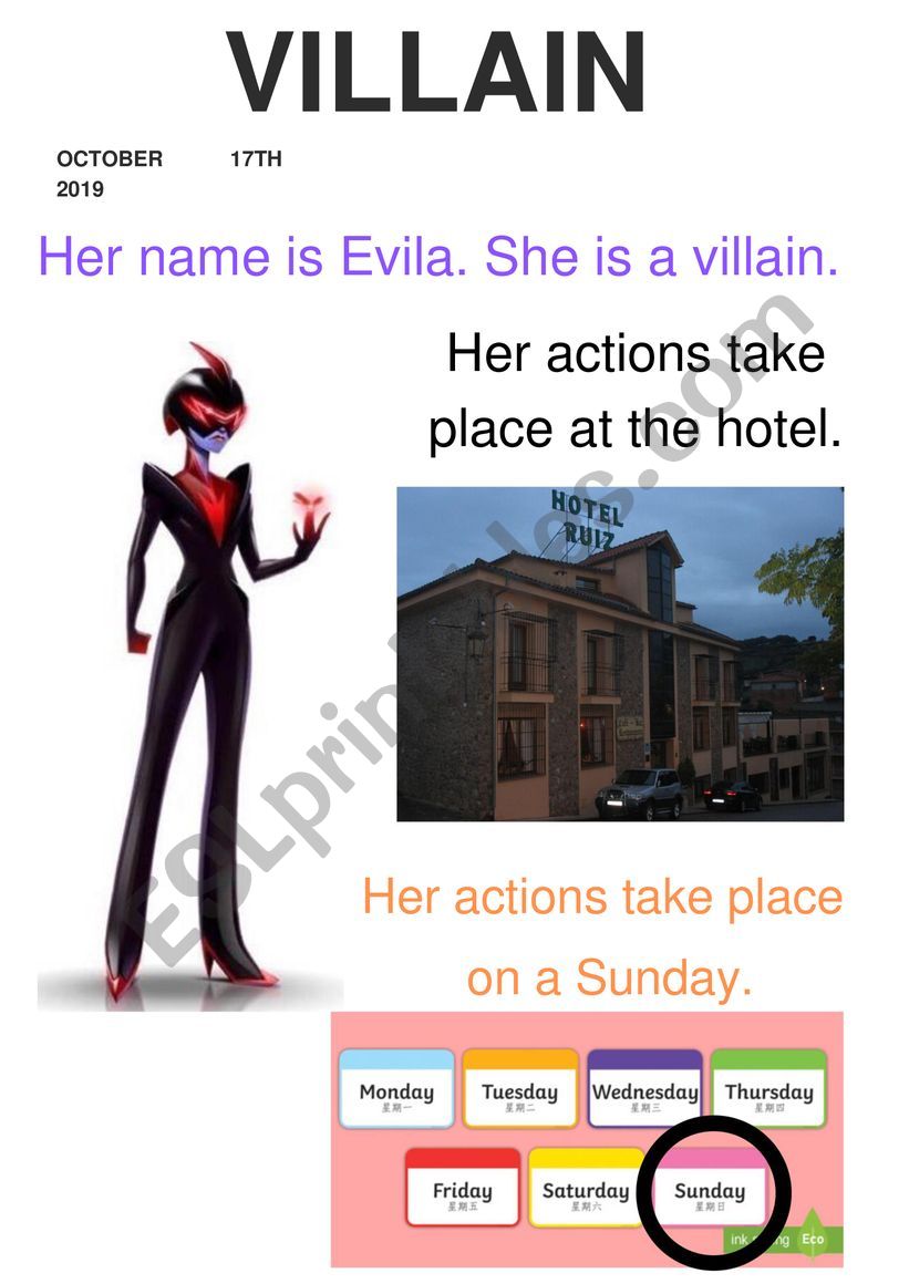 Make a villain worksheet