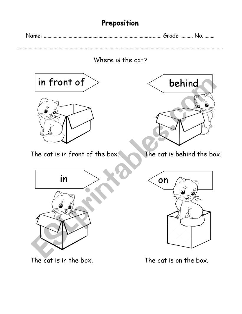 preposition worksheets for preschool