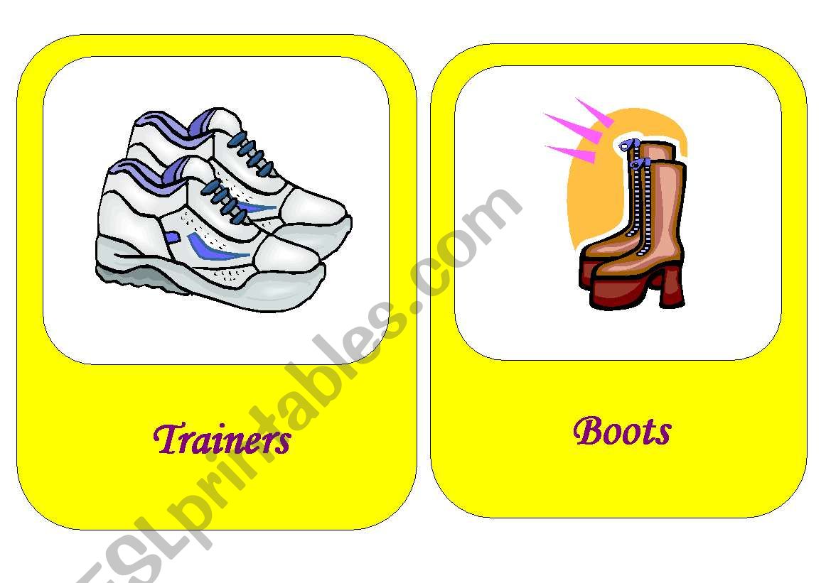 clothes flashcards 17 / 18 worksheet