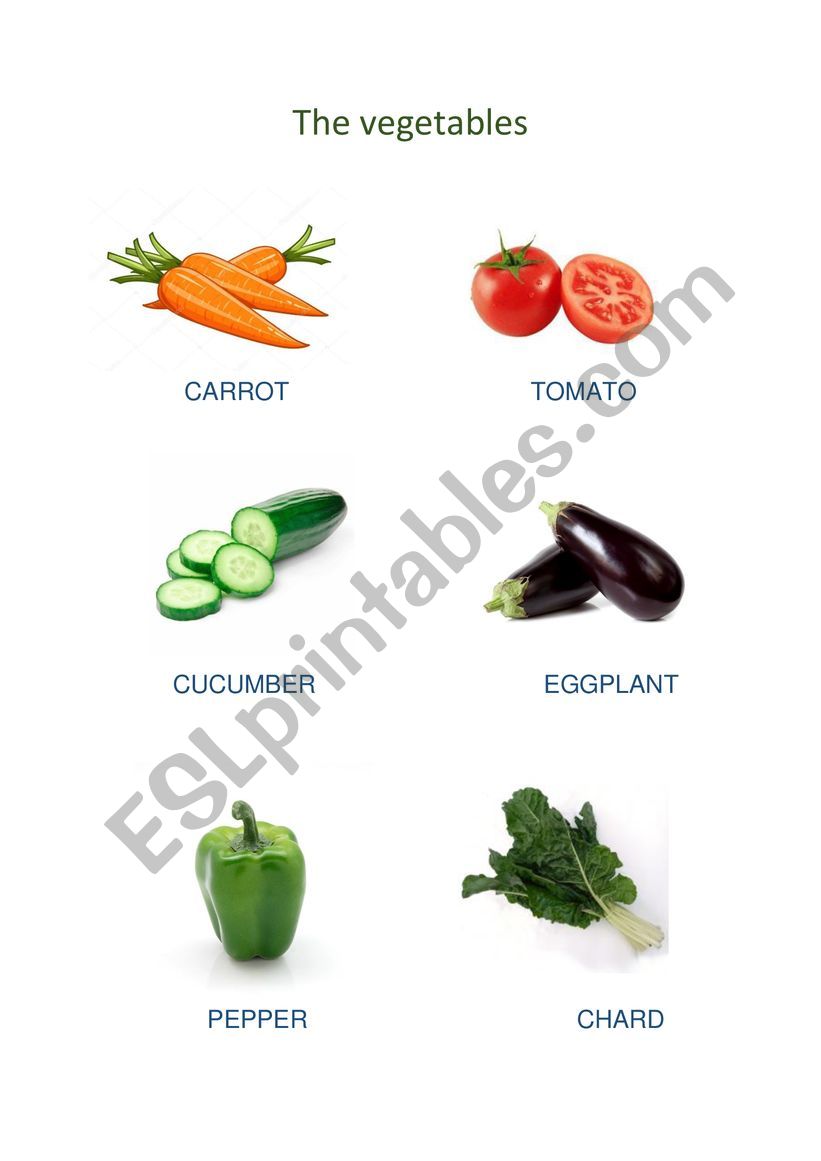 the vegetables worksheet