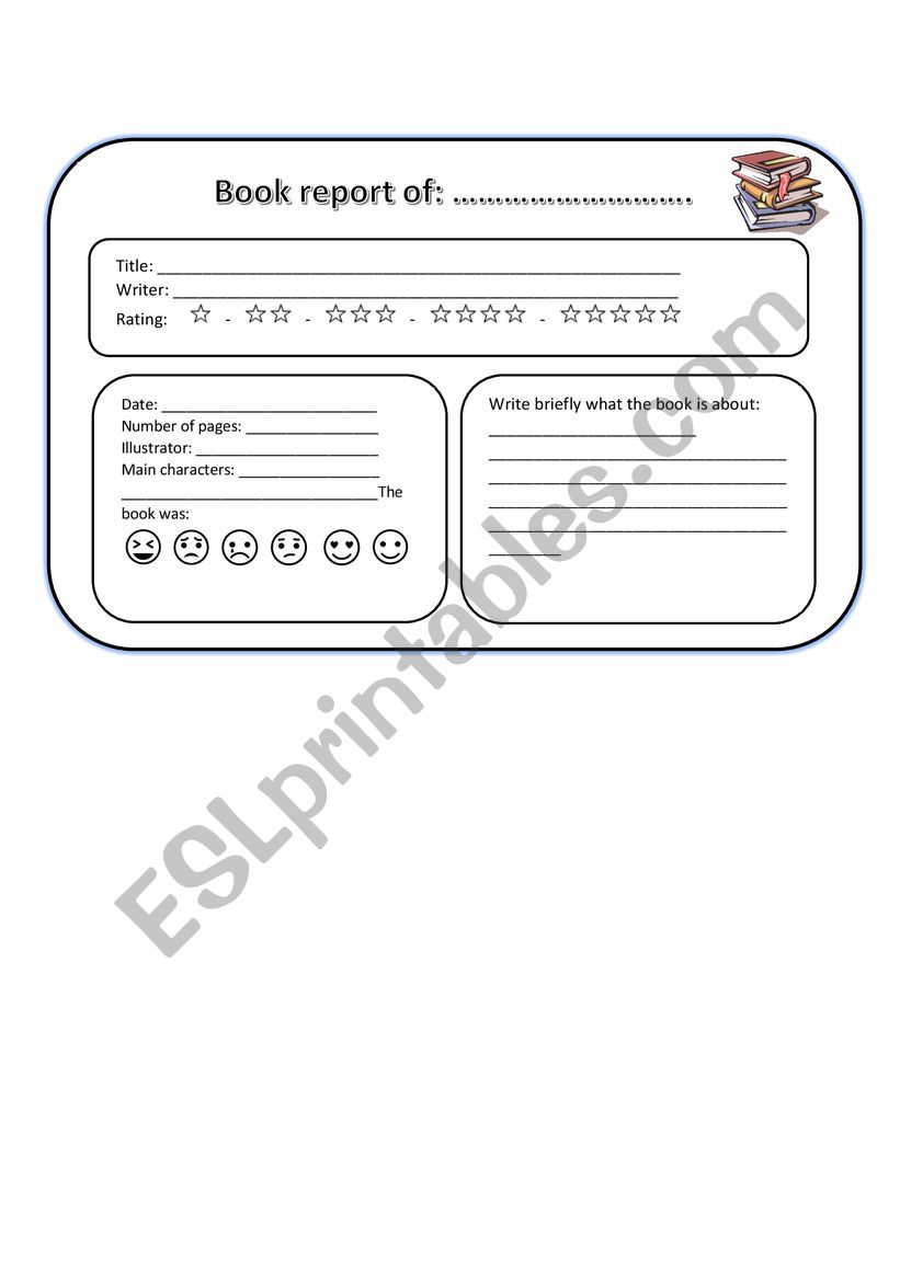 Book report worksheet