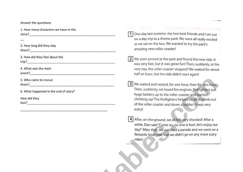 answer the questions worksheet