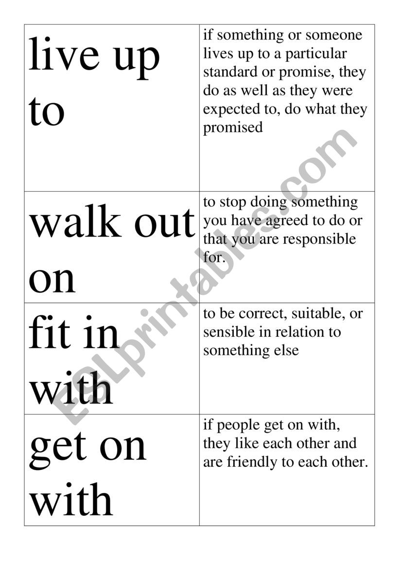 Phrasal verbs worksheet