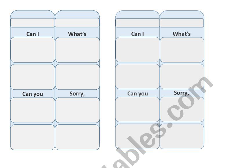 Classroom Phrases - Bookmark worksheet