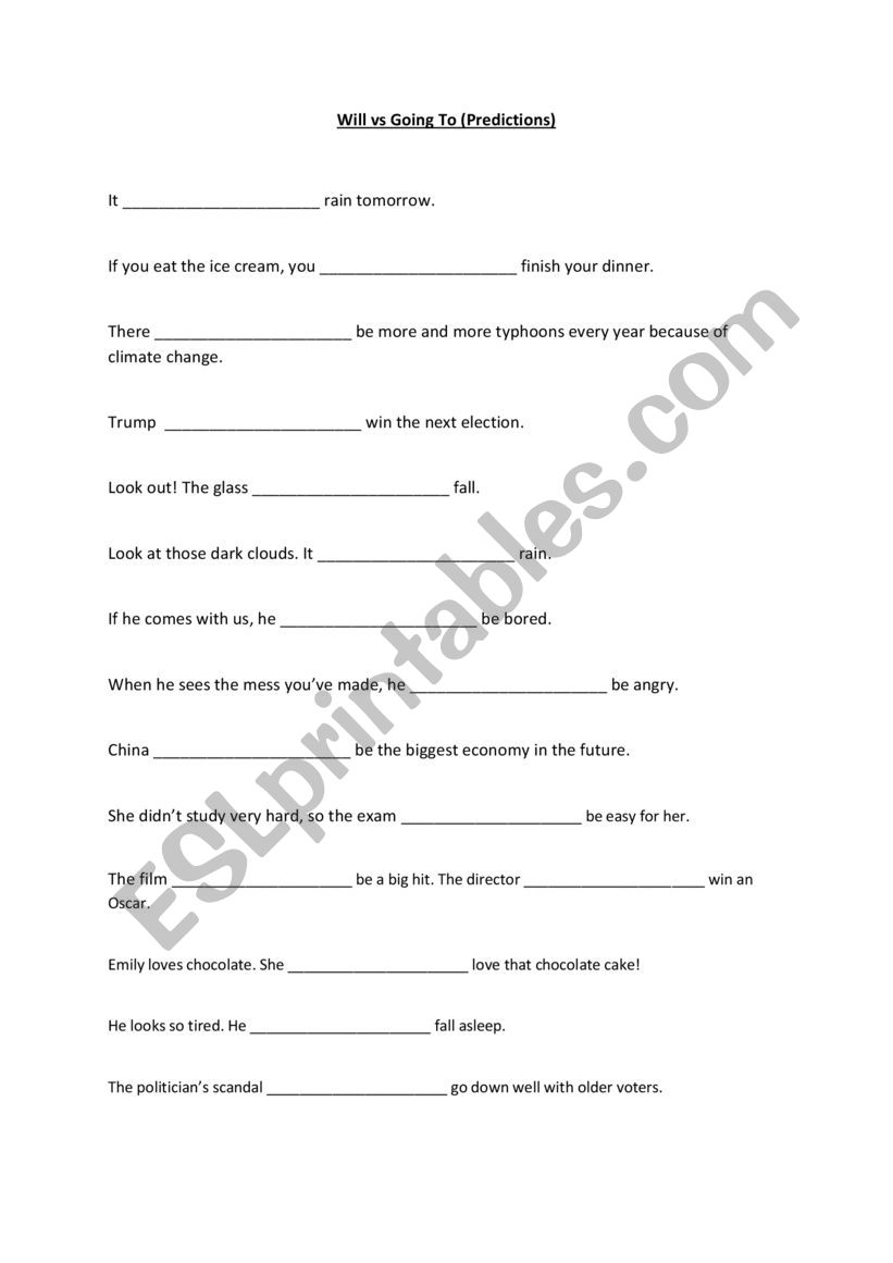 Will vs Going To (for predictions)