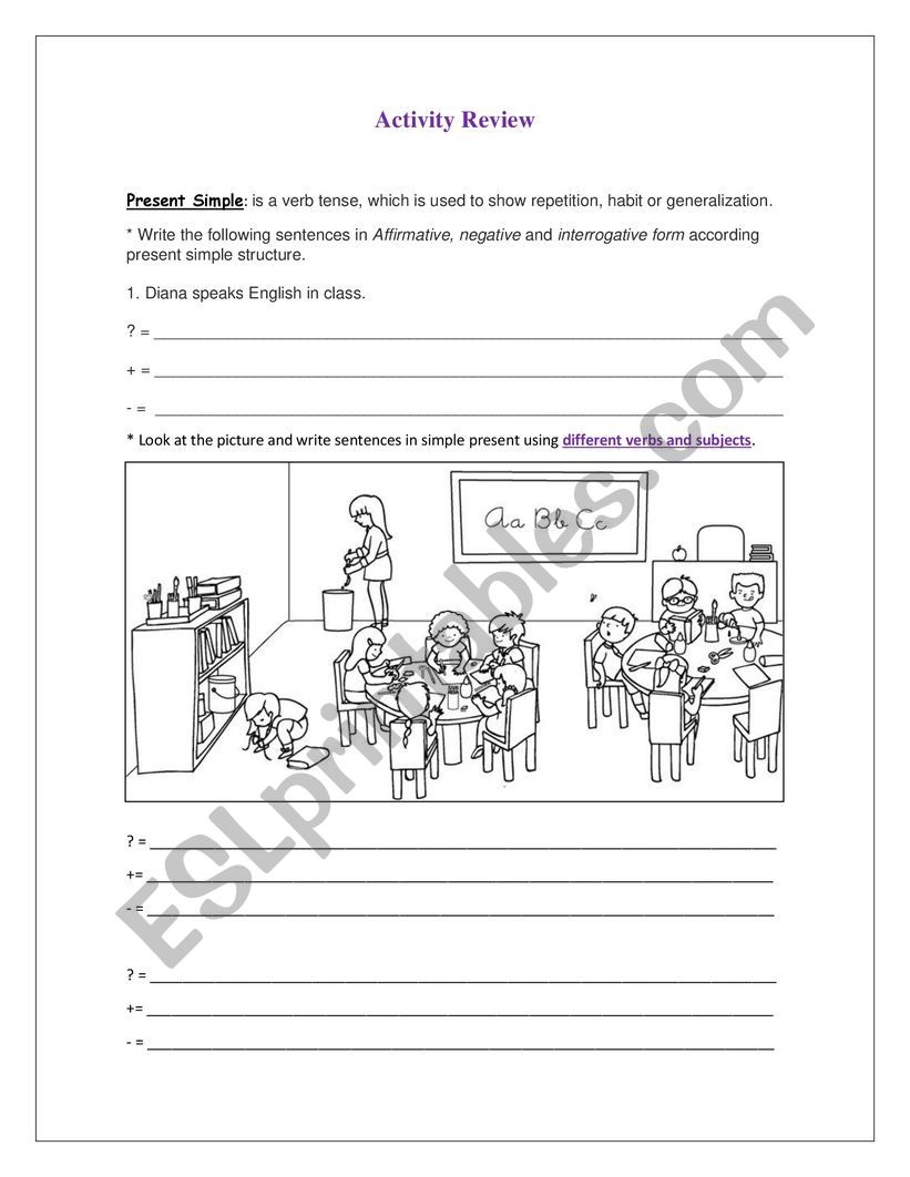 Activity Review worksheet