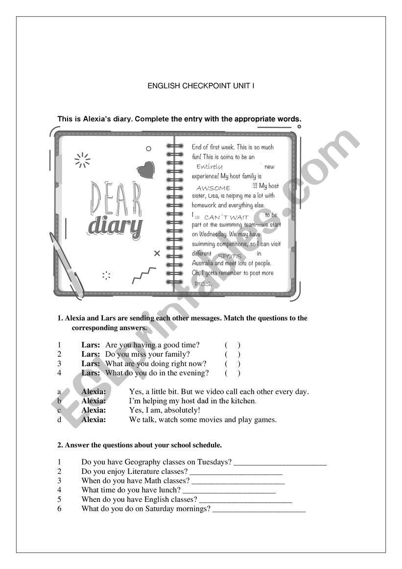 Text comprehension worksheet