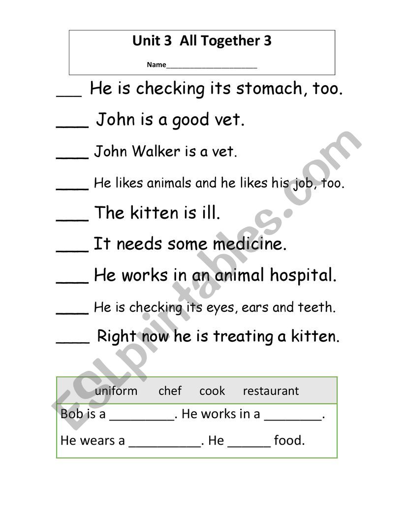 Unit 3 All Together 3 Reading Supplement