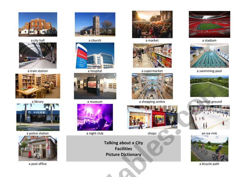 City Facilities Picture Dictionary