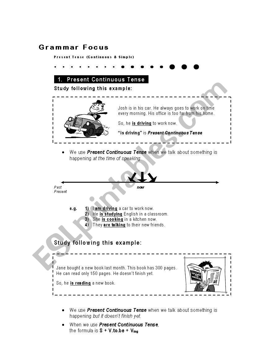 present continueous worksheet