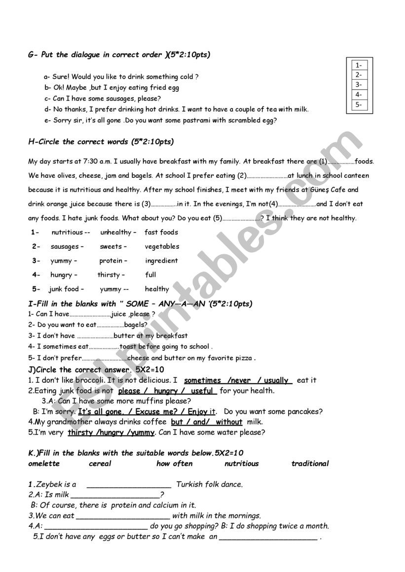 examm worksheet