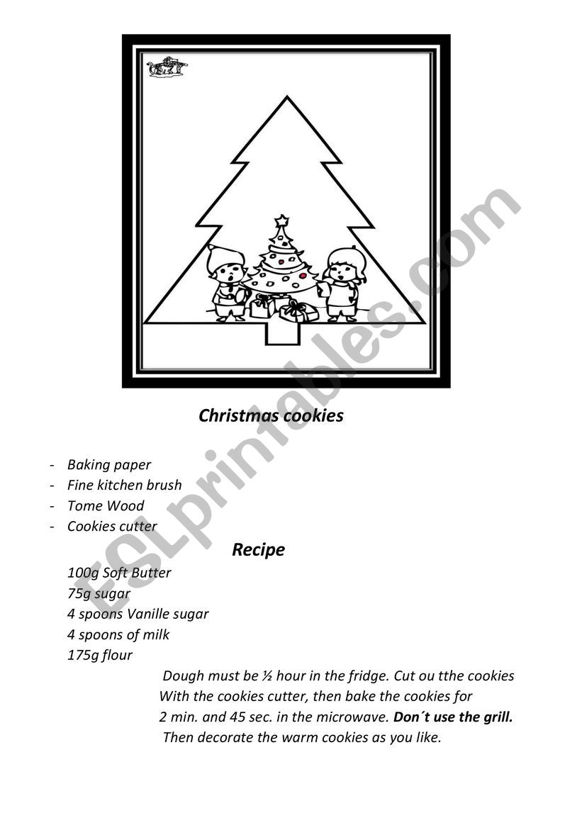 Christmas cookies worksheet