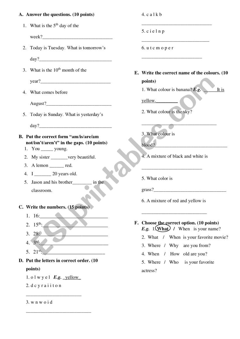 A1 GENERAL WORKSHEET worksheet