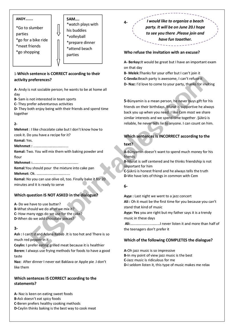 8 grade - ESL worksheet by aysel08