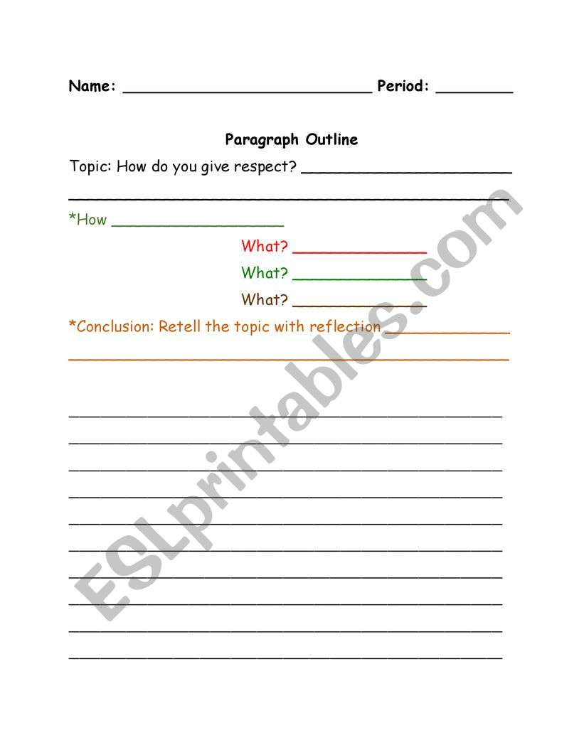 ELD 1 Writing a Paragraph worksheet