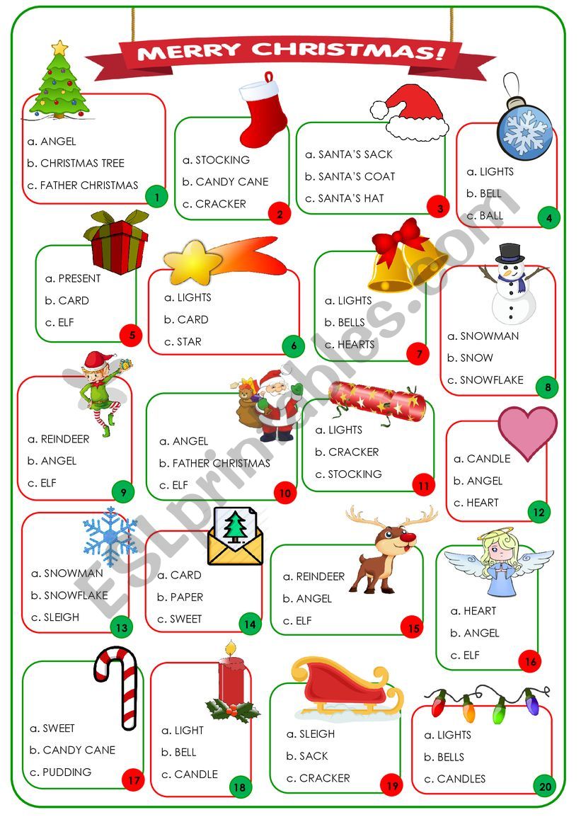 CHRISTMAS VOCABULARY worksheet