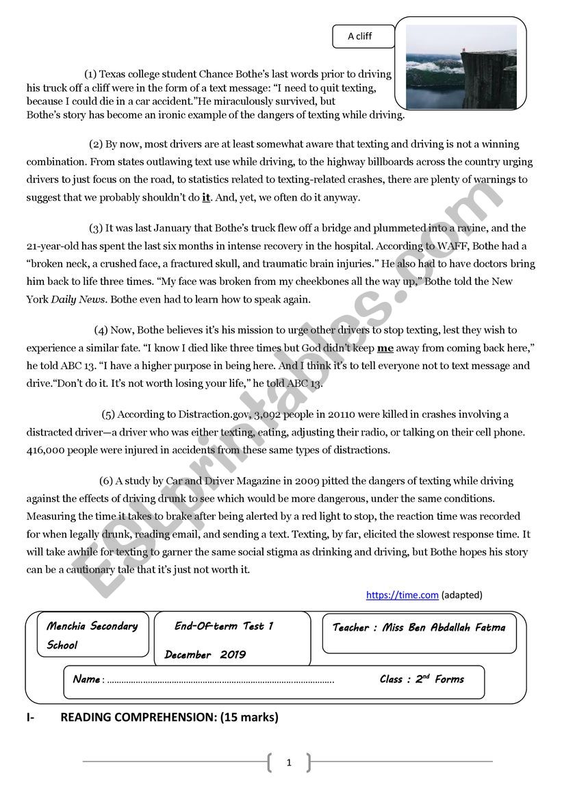 end-of-tem test 1 worksheet