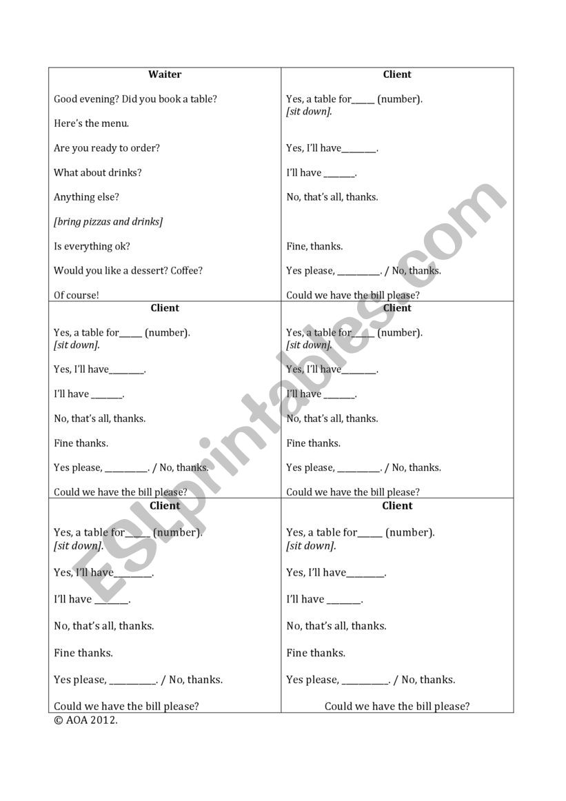 jobs worksheet