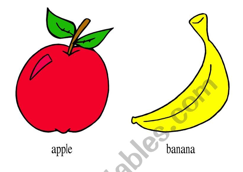 fruits large size worksheet