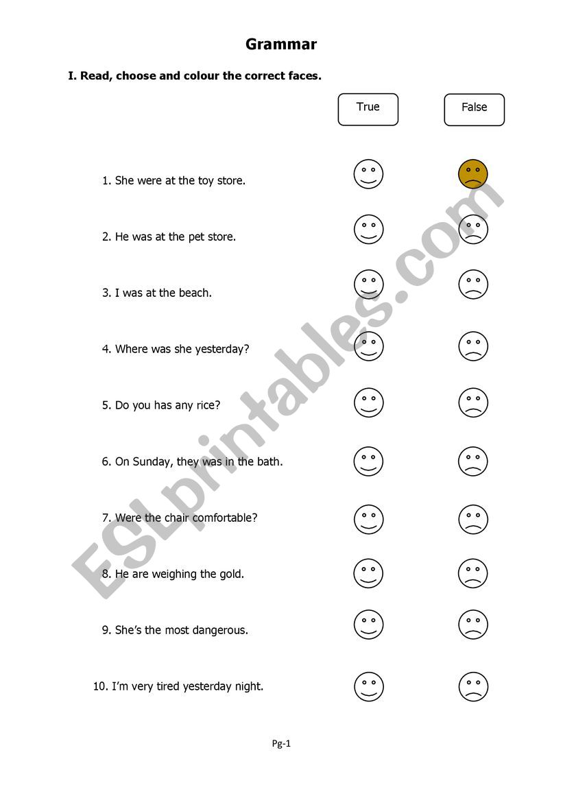 grammar worksheet worksheet