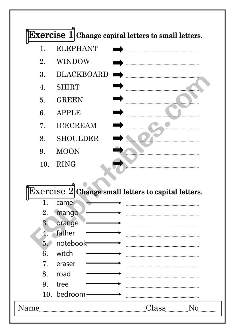 Alphabet Capital And Small Letters Worksheet