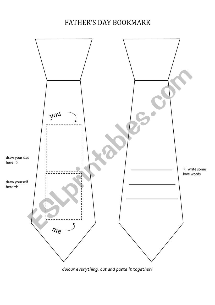 Father´s Day Bookmark - ESL worksheet by uooo