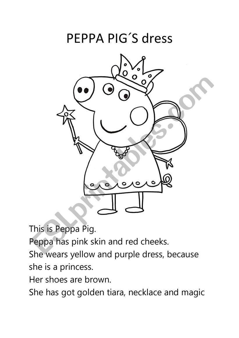 Peppa pig coloring  worksheet