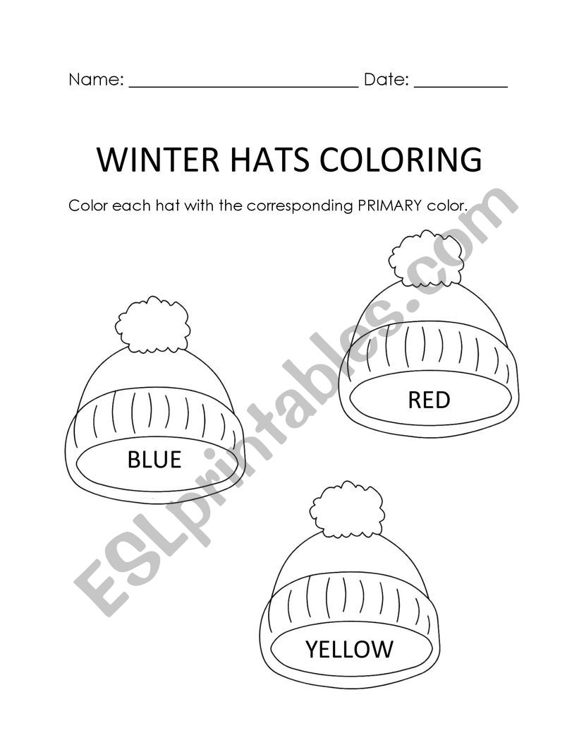 Hats Coloring worksheet