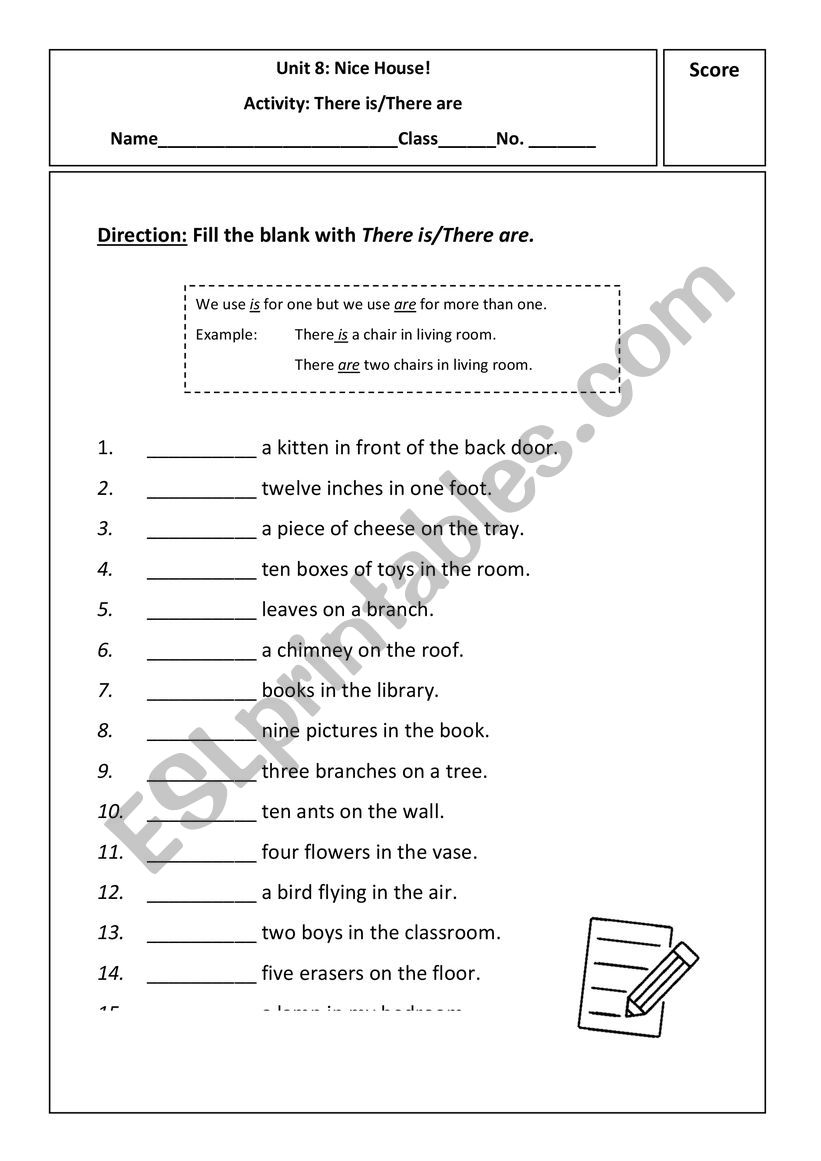 There is/there are worksheet