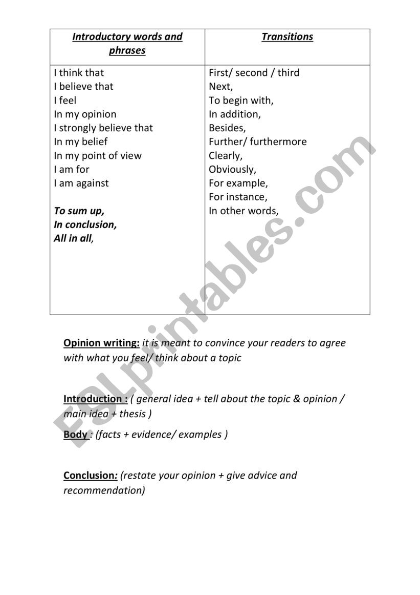 phrases worksheet