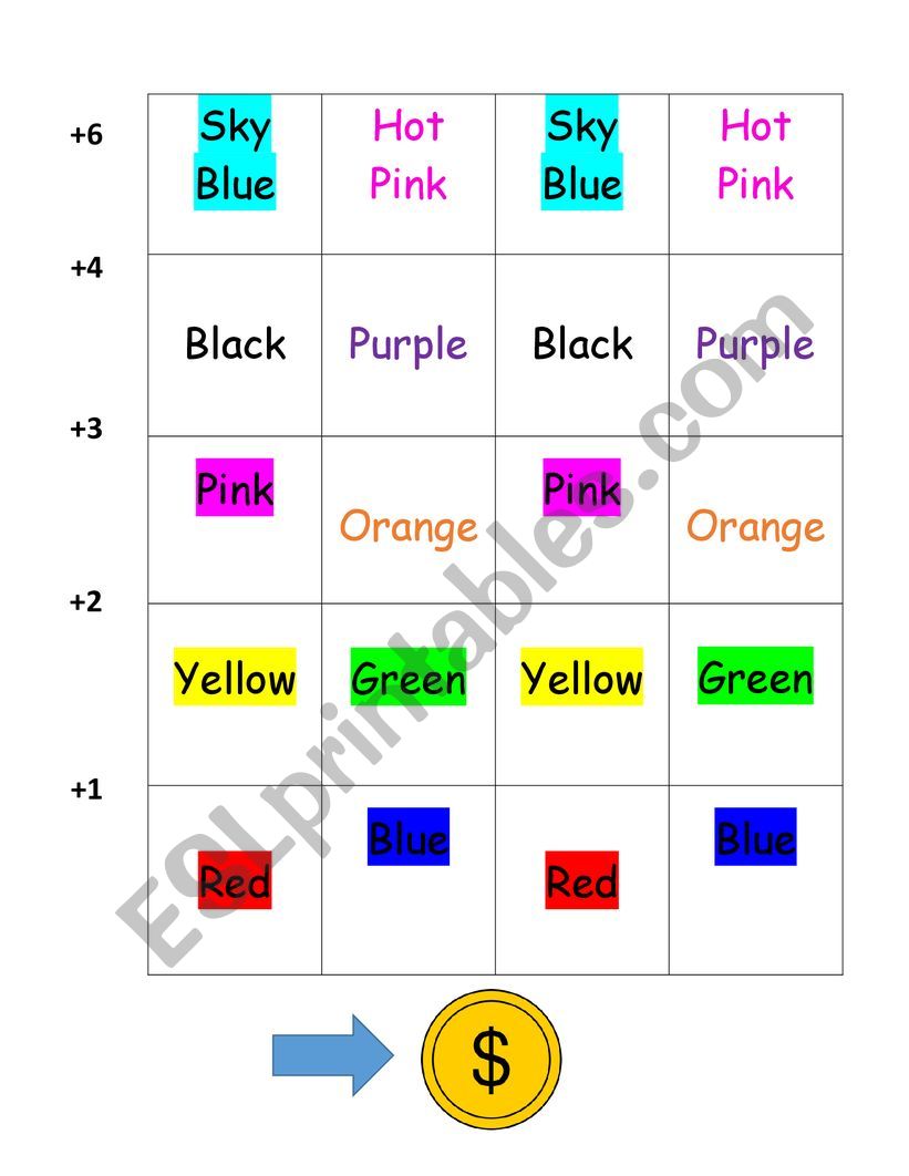 Color Coin Flick worksheet